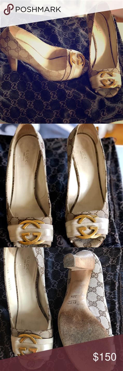 gucci heels tan